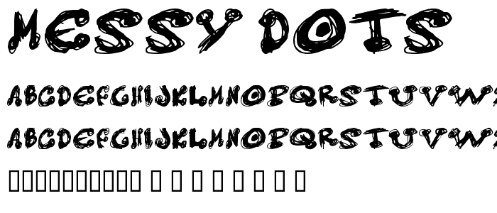 Messy dots font